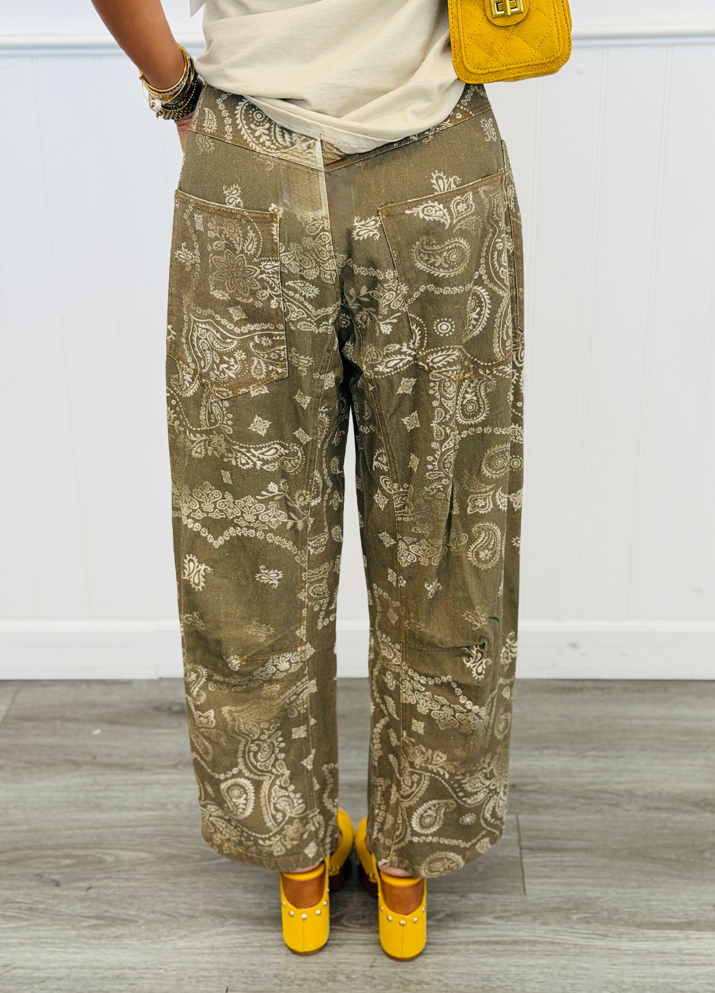Vintage Army Bandana Paisley Print Barrel Pants (Reg.)