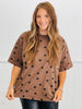 Oversized Polka Dot Short Sleeve Top (Reg.) - 2 Colors