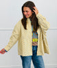 Beige/Blue Polka Dot Zip Up Shacket (Reg & Plus)