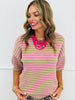 Matcha/Pink Striped Sweater Top (Reg.)