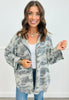 Grey Camo Open Front Hoodie Jacket (Reg)