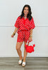 Red/Ivory Polka Dot Top & Shorts Set (Reg.)