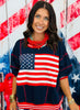 Red/Navy USA Flag Oversized Sweatshirt  (Reg.)