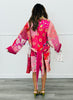 POL Pink Patchwork Wrap Kimono Jacket (One Size)