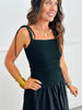 Black Beauty Drop Bubble Midi Dress (Reg)