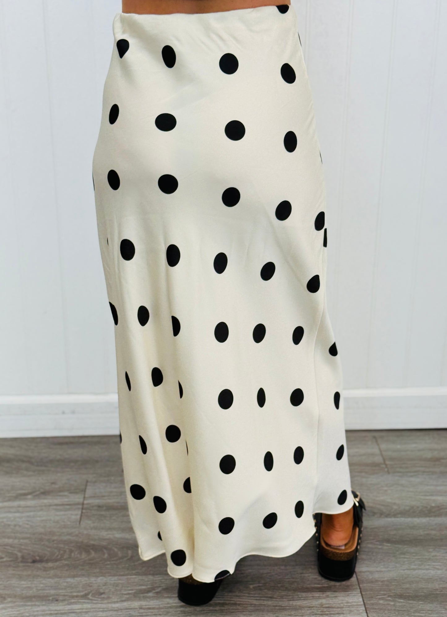Polka Dot Satin Maxi Skirt (Reg.)-2 Colors