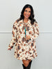 Ivory/Brown Cow Print Midi Jacket (Reg)