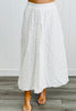 White Eyelet Bubble Hem Maxi Skirt (Reg.)