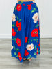 Cobalt Multi Bold Poppy Midi Skirt (Reg & Plus)