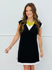 Black/White Contrast Casual Chic Mini Dress (Reg.)