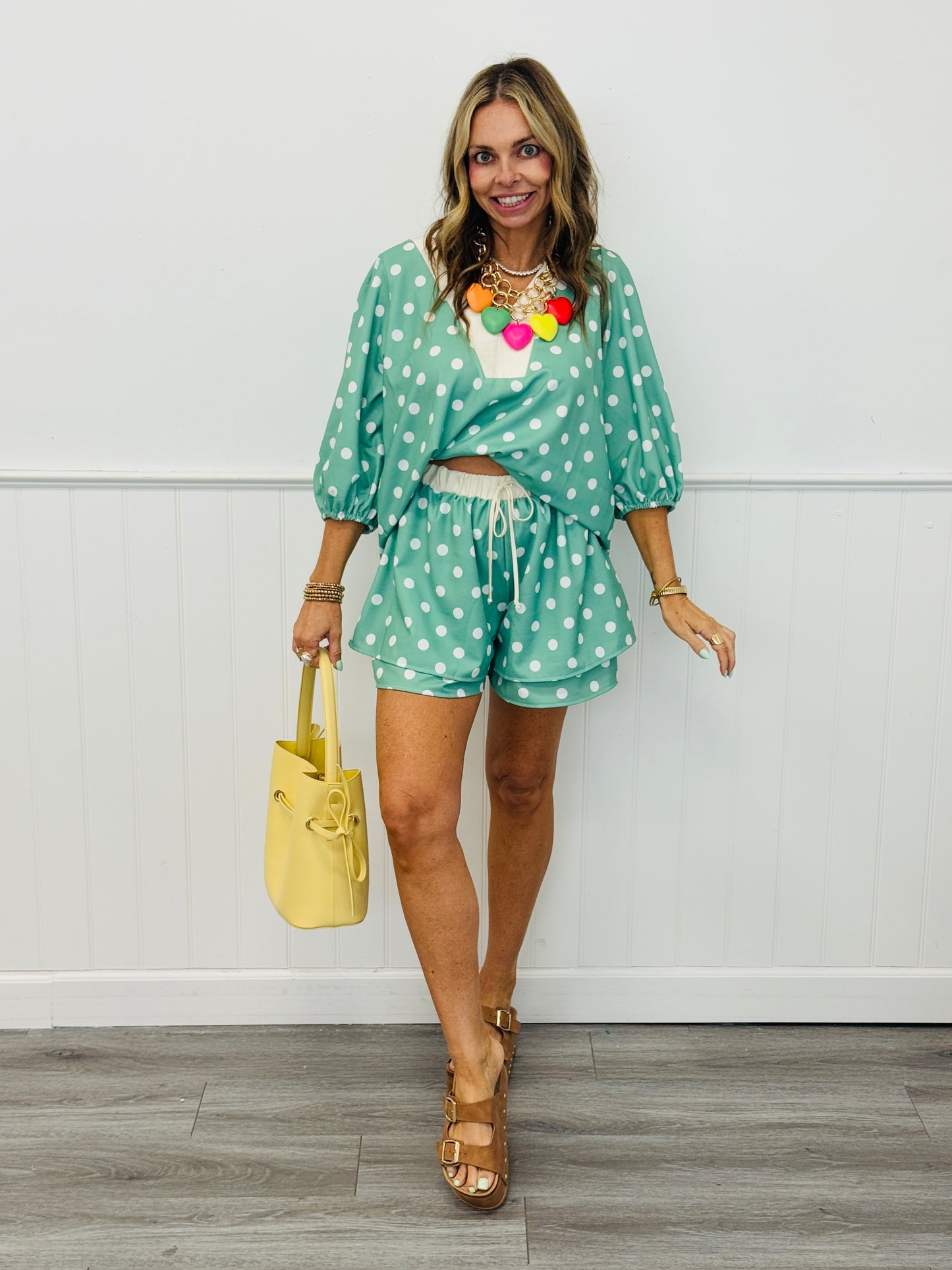 Polka Dot Contrast Shorts (Reg. and Plus) - 3 Colors