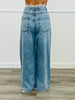Denim Lace Trim Detail Distressed Pants (Reg.)