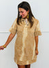 Camel Denim Deer Print Mini Dress (Reg.)