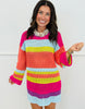 Multi Striped Open Knit Top (Reg.)