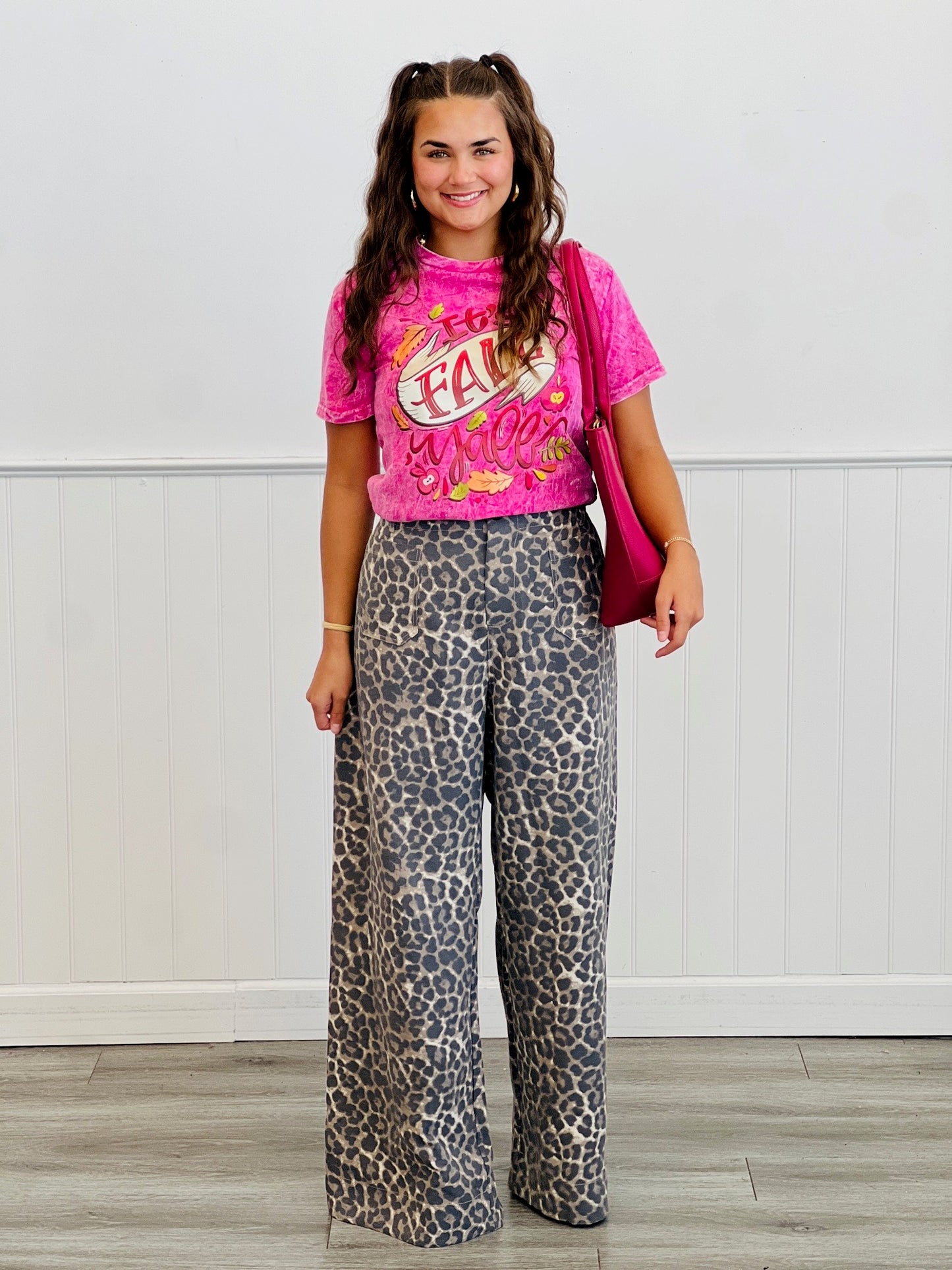 Leopard Wide Leg Pants (Reg. and Plus) - 2 Colors