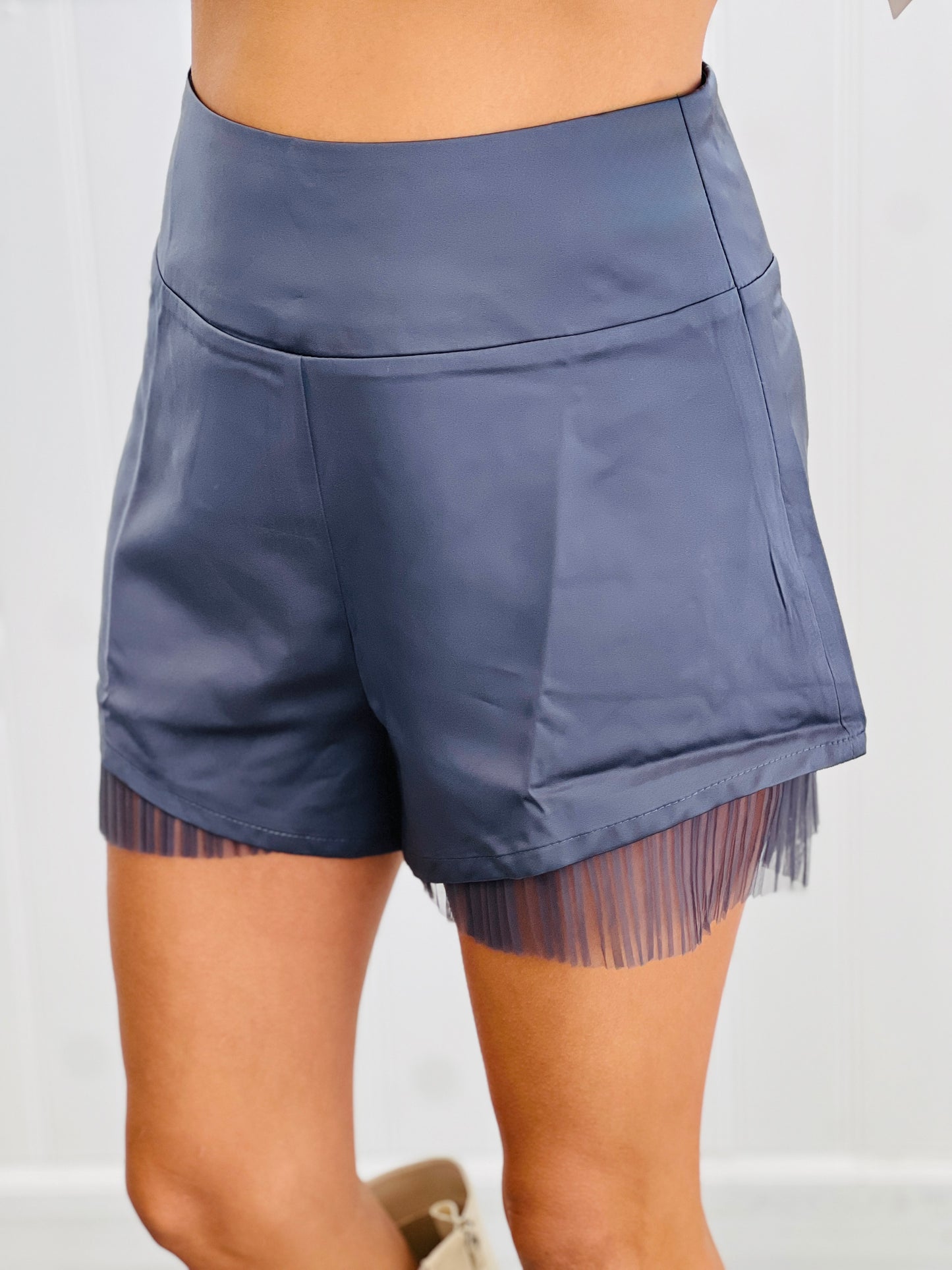 Mesh Lace Trim Shorts (Reg.)-2 Colors