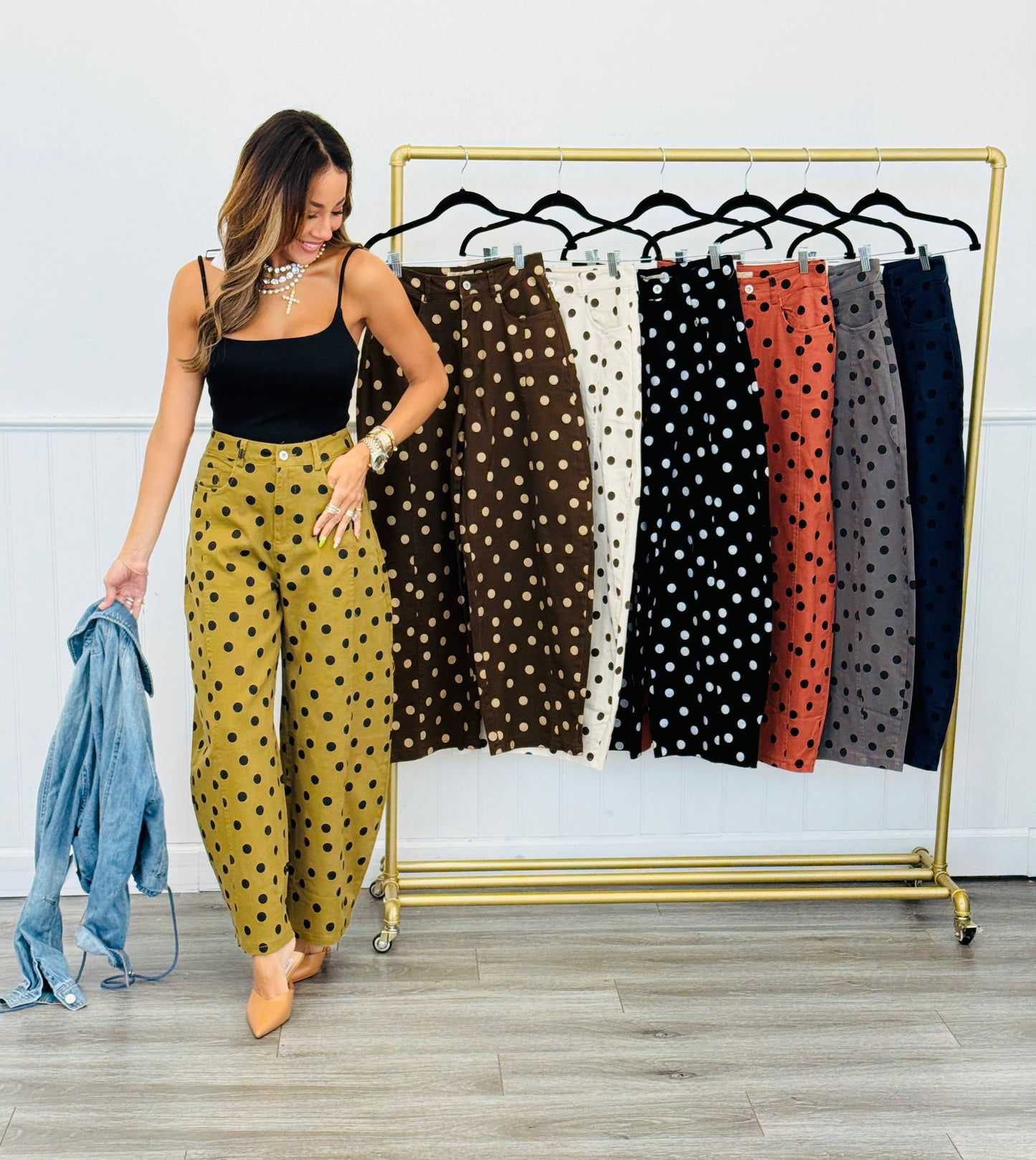 Dotted Love Barrel Pants (Reg.) - 7 Colors
