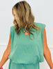Solid Shoulder Pad Top (Reg. and Plus) - 5 colors