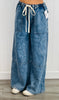 Denim Wide Leg Drawstring  Pants (Reg.)