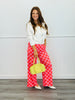 Red/Pink Checkered Knit Pants (Reg & Plus)
