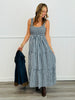 Navy Multi Gingham Tiered Maxi Dress (Reg & Plus)