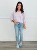 Striped Cross V Stitch Pullover Top (Reg.)-3 Colors