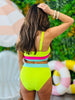 Neon Lime Shades Of Summer Two Piece Swimsuit (Reg. & Plus)