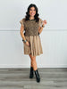 Camel Leopard Vest Twofer Mini Dress (Reg.)