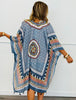 Blue Boho Print Kimono (OS)