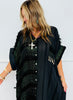 POL Black Textured Midi Shirt Dress (Reg.)