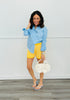 Yellow/White Stripe Crochet Sweater Shorts (Reg.)