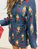 Queen Of Sparkles Denim Nutcracker & Bow Wrap Tie Romper (Reg. & Plus)