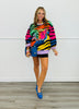 Queen Of Sparkles Rainbow Sequin Tiger Sweater (Reg. and Plus)