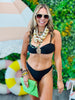 Black Mesh Golden Stud 3 Piece Swimsuit (Reg.)