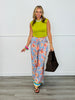 Lt. Blue Multi Floral Printed Wide Leg Pants (Reg. and Plus)