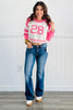 White/Pink Number 28 Sweater Top (Reg.)