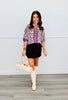 Leopard Striped Pullover Top (One Size)
