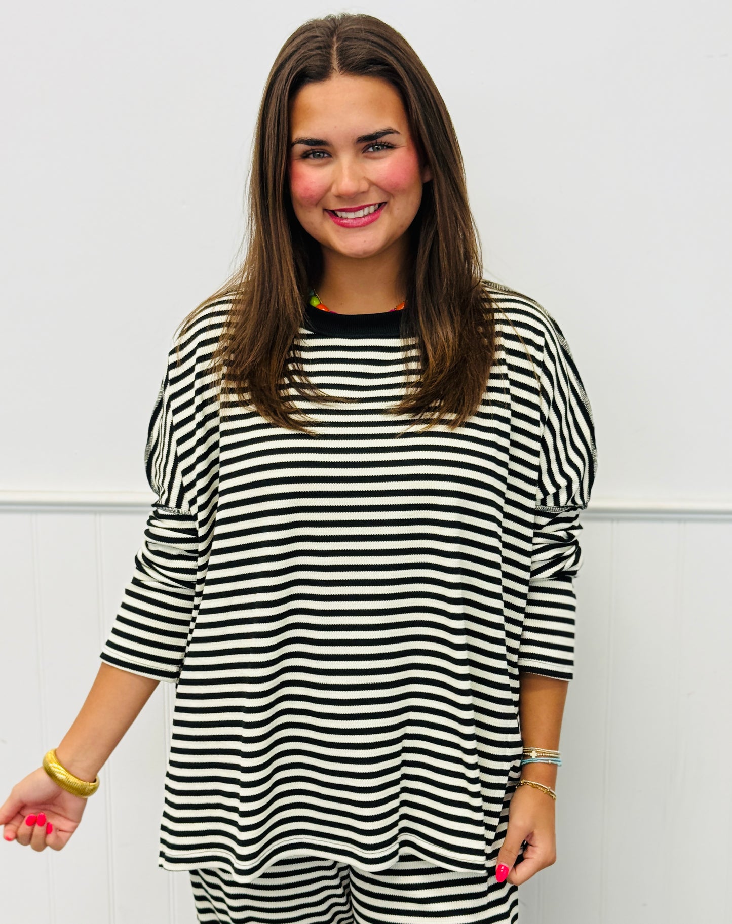 Cozy Striped Lounge Top (Reg & Plus) - 6 Colors