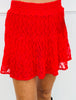 Red Lace Mini Skort (Reg. and Plus)