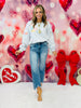 Embroidered Patchwork Hearts XOXO Sweatshirt (Reg.)-2 Colors