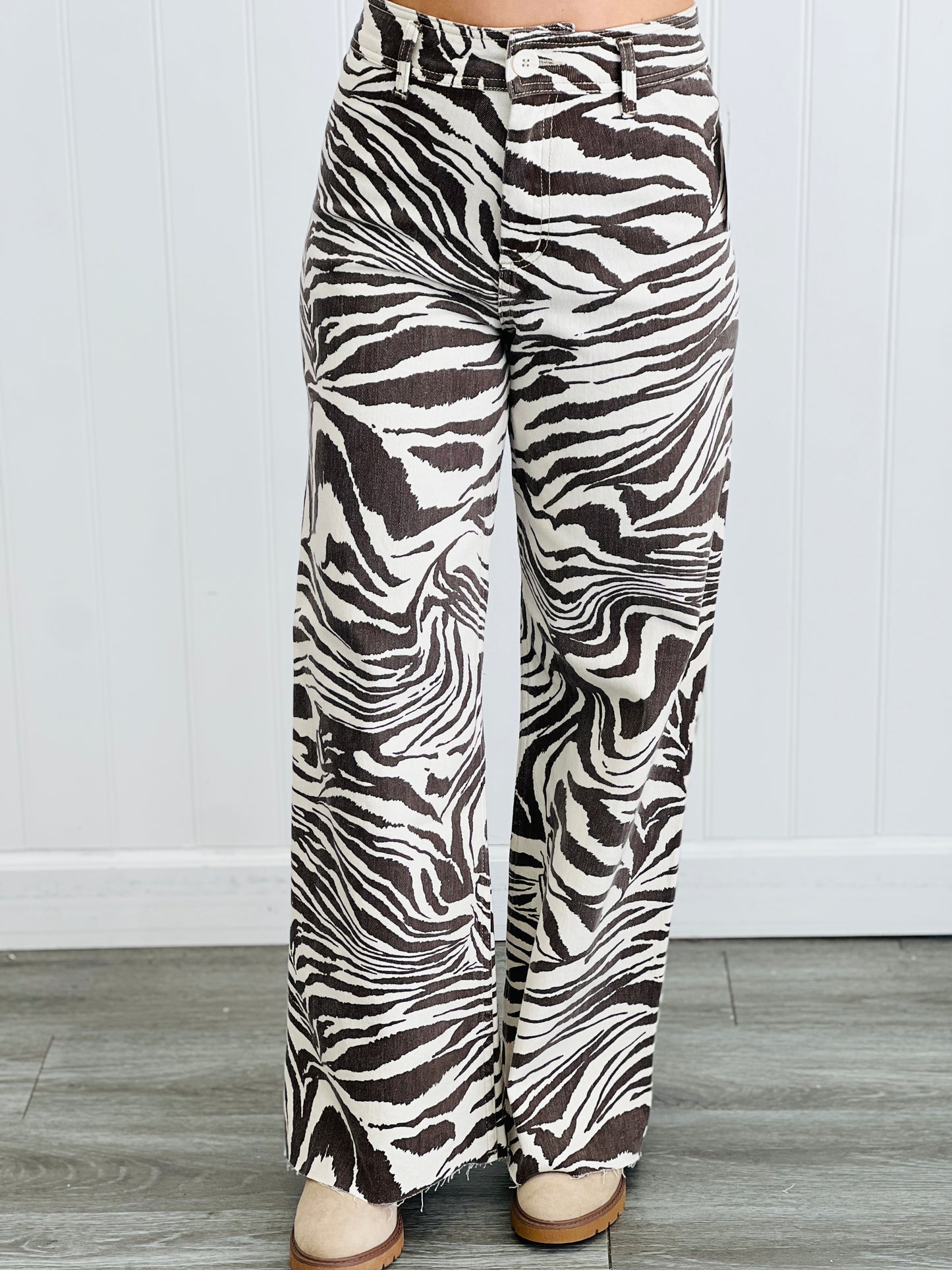 Dark Brown Zebra Print Pants (Reg.)