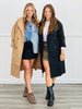 Belted Lapel Collar Trench Coat (Reg & Plus)-3 Colors