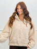 Taupe Sherpa Quarter Zip Hoodie Top (Reg.)
