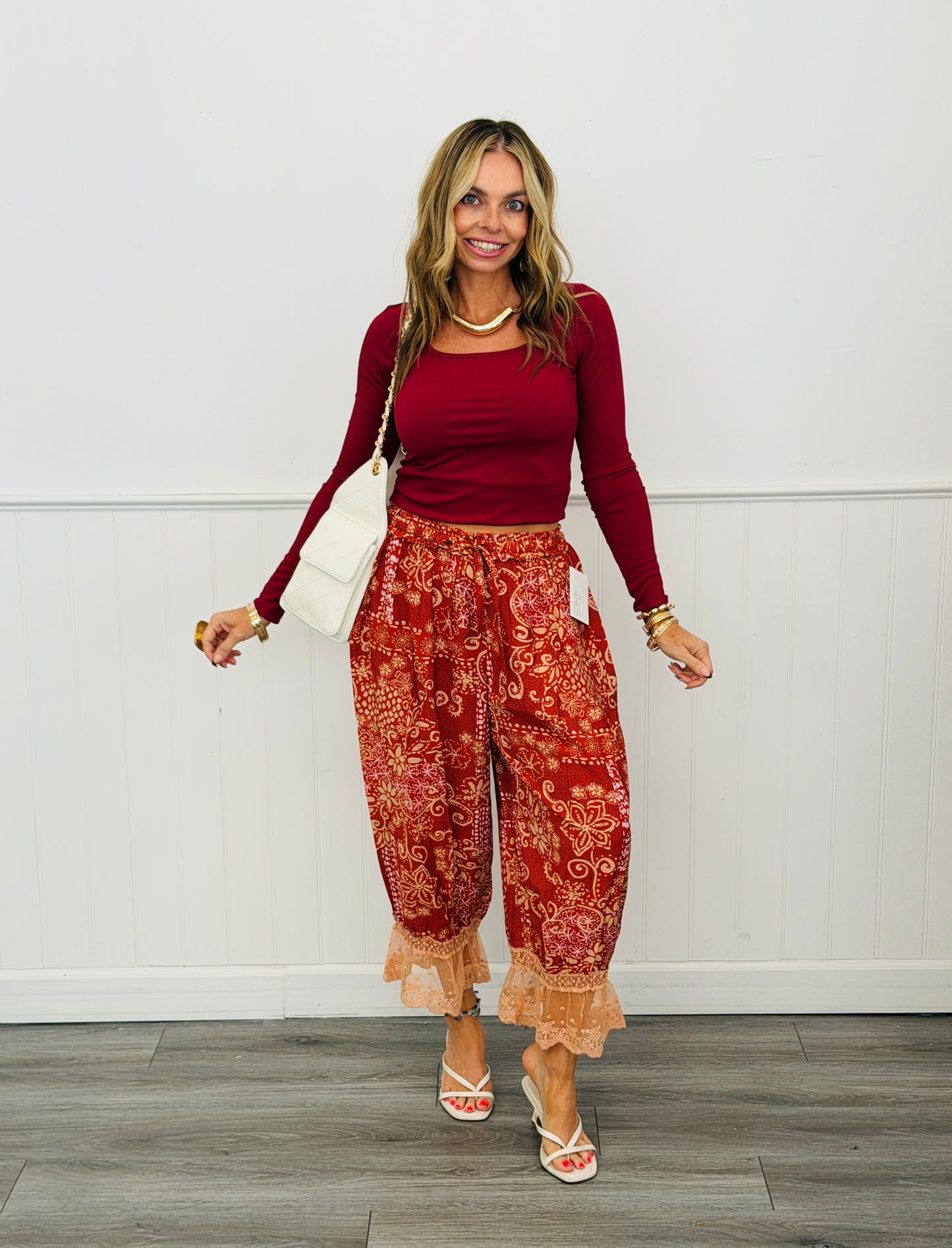 Rust Multi Boho Print Bloomer Pants (Reg. and Plus)