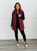 Wine Long Hooded Puffer Vest (Reg.)