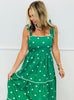 Dark Green/Ivory Polka Dot Tiered Maxi Dress (Reg.)