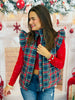 Navy/Red Plaid Puffer Vest (Reg. and Plus)