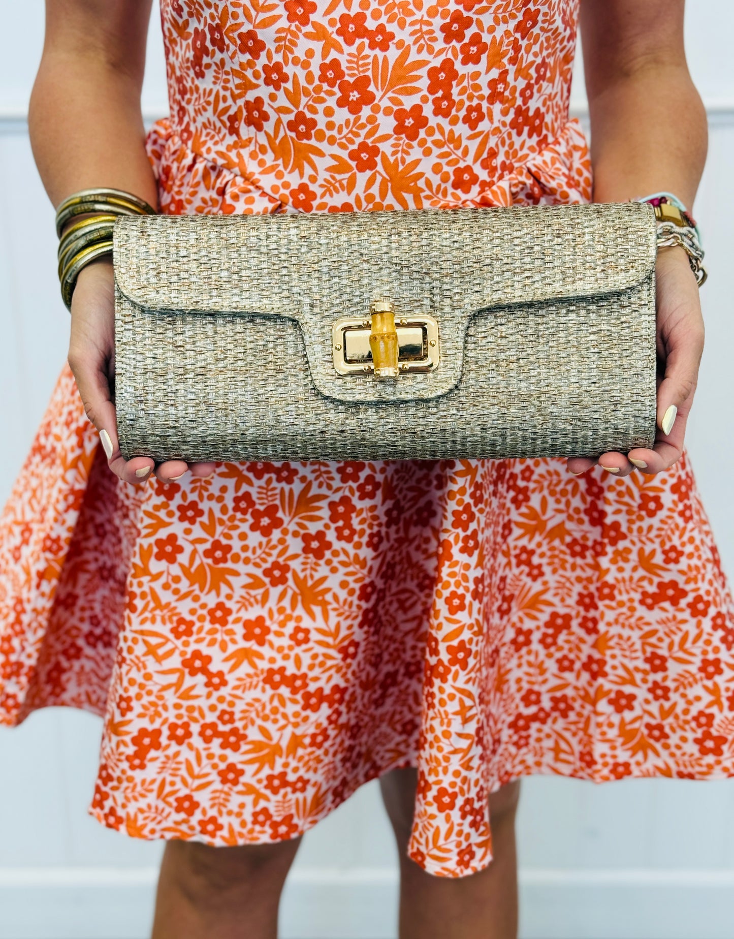 Gold Bamboo Clutch