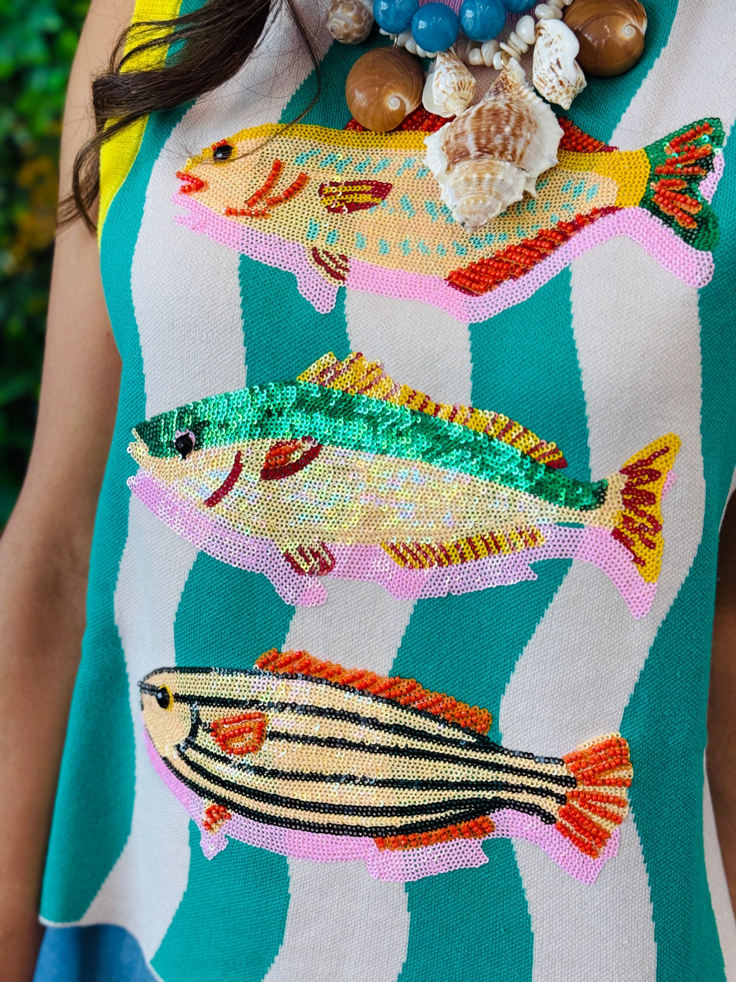 Queen Of Sparkles Teal Striped Fish Tank (Reg. & Plus)
