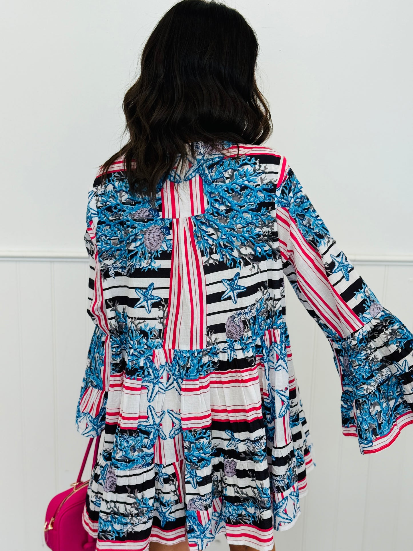 POL Ivory/Blue Multi Beaded Mini Dress (Reg.)